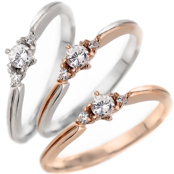 婚約指輪 エンゲージリング ダイヤモンド ダイヤ プラチナ K18ピンクゴールド 選べる3type リング コンビ プロポーズ プレゼント 刻印無料 結婚指輪 婚約指輪をお探しならダイヤモンドジュエリー専門店 Suehiro