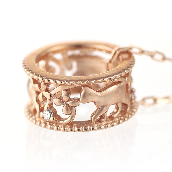 ネックレス ダイヤモンド K10ピンクゴールド 猫 キャット レディース 人気 プレゼント 結婚指輪 婚約指輪をお探しならダイヤモンドジュエリー専門店 Suehiro