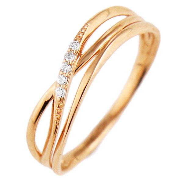 デザインリング 指輪 K18pg ダイヤモンド ファッション 人気 18金 ピンクゴールド 重ね付け おしゃれ 結婚指輪 婚約指輪 をお探しならダイヤモンドジュエリー専門店 Suehiro