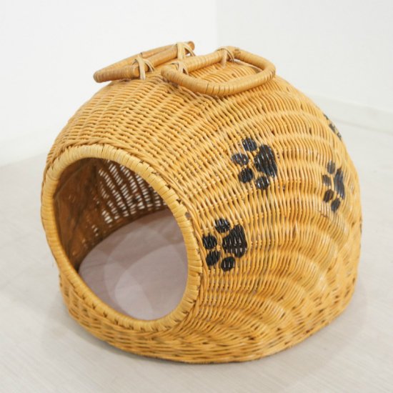 天然ラタン 編み込み ドームハウス 猫 小型犬用 81jp Store