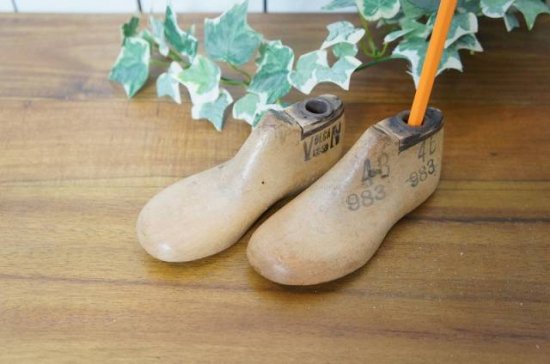 アンティーク シューモールド 木製靴型 4B 13cm 2個セット