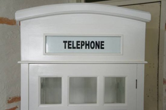 英国調 イギリス 電話ボックス型 大型シェルフ  棚 店舗什器 ホワイト