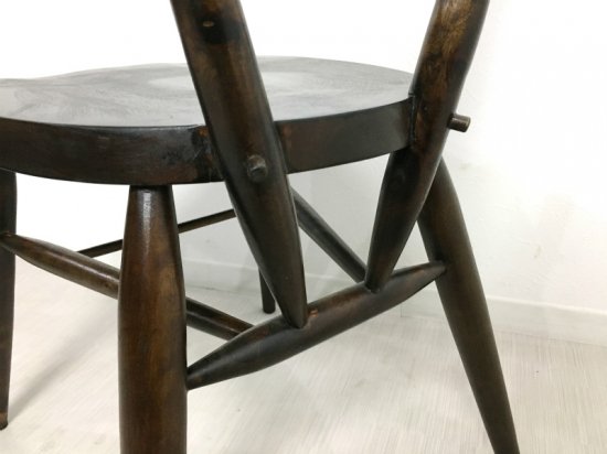英国アンティーク調 スクールチェア 木製 椅子 マホガニー 無垢材 ダーク