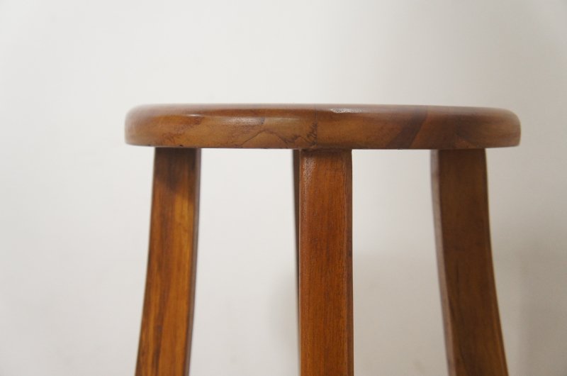 アンティーク調 レトロ チーク スツール 総無垢 木製椅子 花台 ナチュラル イス