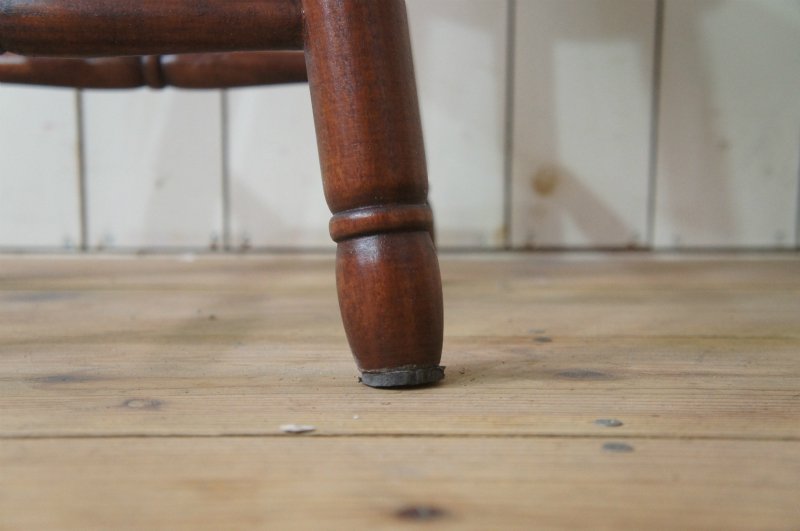 英国アンティーク調 西洋 スツール マホガニー無垢材 丸椅子 ダーク