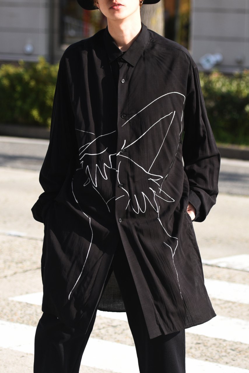 Black Scandal Yohji Yamamoto ヌードイラスト脇ボタンロングブラウス Ka Na Ta Yohji Yamamoto取扱 Dear Joze の通販サイト