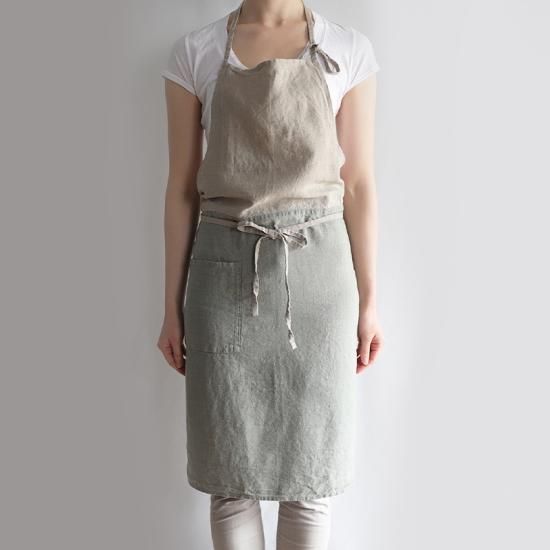 リネンエプロン 麻 リーノ エ リーナ Lino E Lina リトアニア製 カリーナ エルムグリーン こだわり雑貨のお店 Pulcino プルチーノ