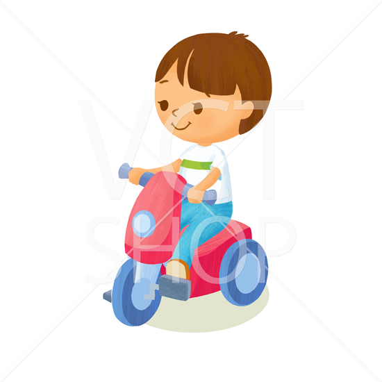 おもちゃのバイクにのる少年 ベクターイラストのvctshop