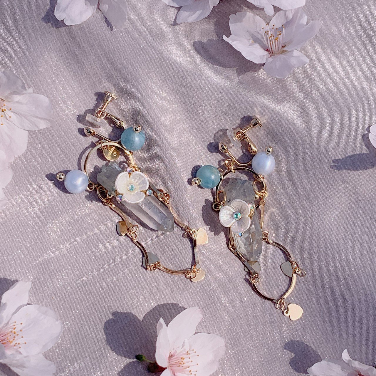 Mimi Tvm Vintage Parts Earring ブルージェムストーン The Virgin Mary