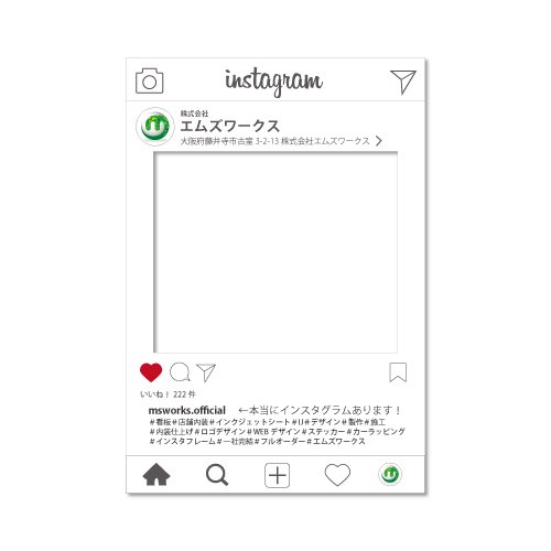 Instagramパネル W594 ｈ841 2 3人用 オリジナル看板 Snsフレーム Snsパネル エムズプリントショップ