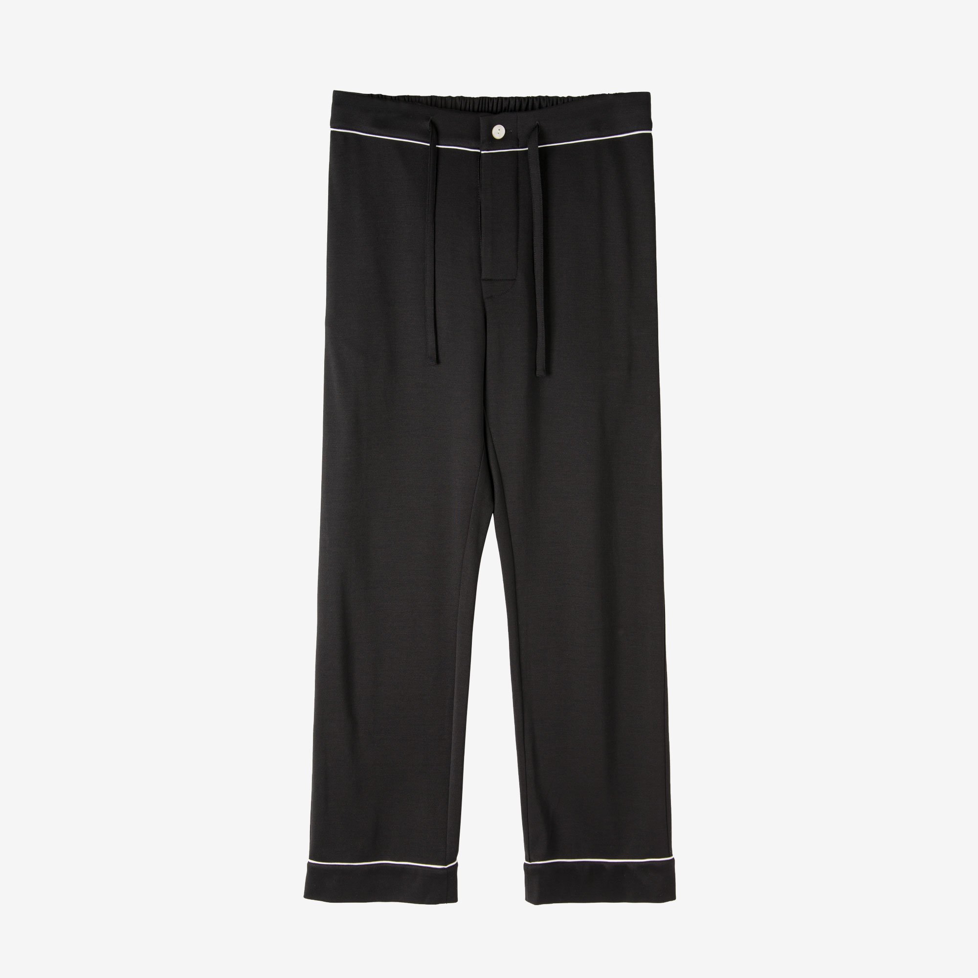 Spun Silk Pajama Pants / Black絹紡シルク パジャマパンツ / ブラック - LOOK SEA ONLINE SHOP