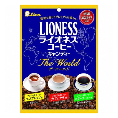 ライオン菓子 ライオネスコーヒーキャンディー ザ ワールド 70g 6コ入り 公式 おかしのマーチ 袋詰専門店