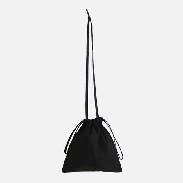 Drawstring bag with strap  ブラック