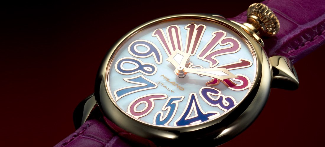 ガガミラノ　腕時計　美品☆　マヌアーレ40mm　紫
