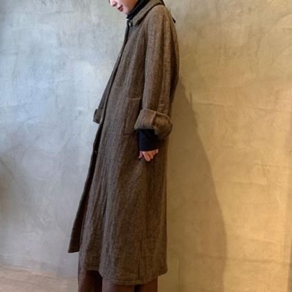 Vincent Jalbert Harris Tweed Washed ヴィンセント ジャルベール ハリスツイード コート Khaki Jeje Piano Online Boutique