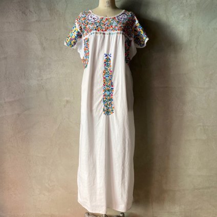 1970 S Mexican Embroidery Dress 1970年代 メキシコ 刺繍ワンピース