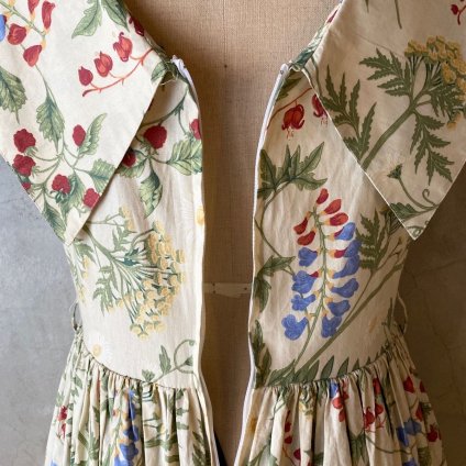 1960 S Botanical Pattern Dress 1960年代 ボタニカル柄ワンピース Jeje Piano Online Boutique 神戸のアンティーク時計 ジュエリー ファッション専門店