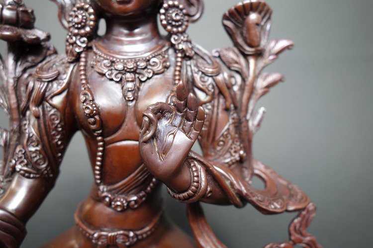 【仏像】白多羅菩薩（ホワイトターラ） 銅製 22cm【送料無料】