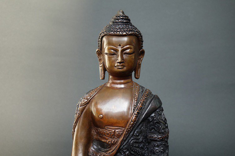【仏像】阿弥陀如来（アミターバ・アミターユス） 特別彫金仕上げ 20cm 【送料無料】