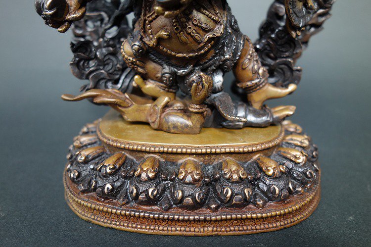 【仏像】大黒天（マハーカーラ） 銅製 彫金仕上げ 20cm【送料無料】