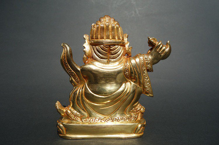 【仏像】大黒天（マハーカーラ） 銅製 彫金仕上げ 12cm【送料無料】