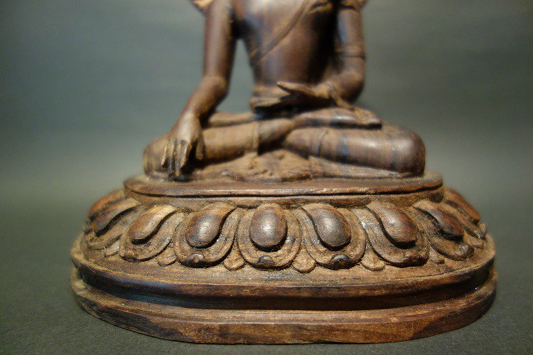 【仏像】釈迦如来 木彫り仏像23cm【送料無料】