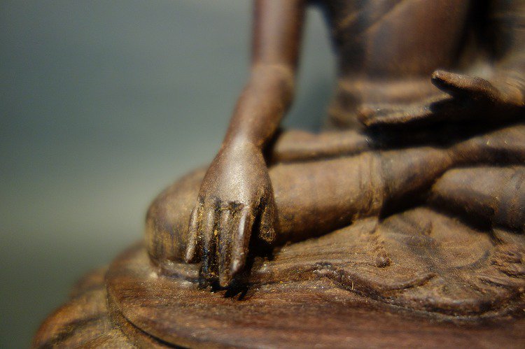 【仏像】釈迦如来 木彫り仏像23cm【送料無料】