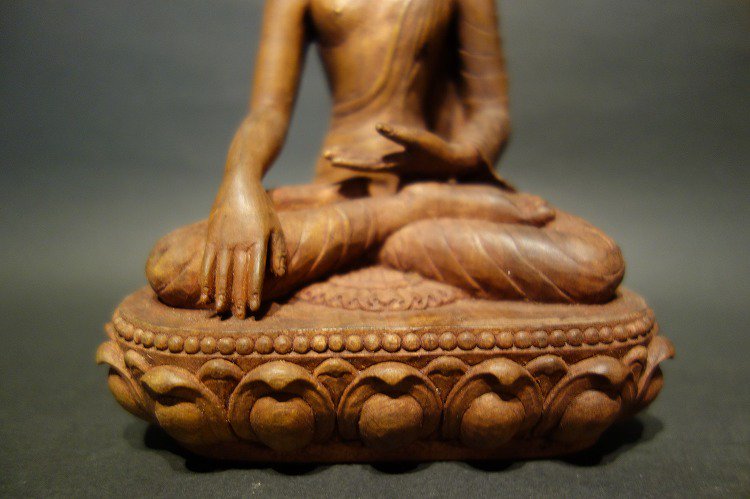 【仏像】釈迦如来 木彫り仏像19cm【送料無料】
