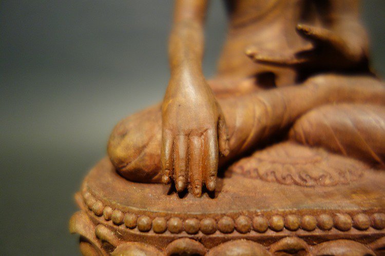 【仏像】釈迦如来 木彫り仏像19cm【送料無料】