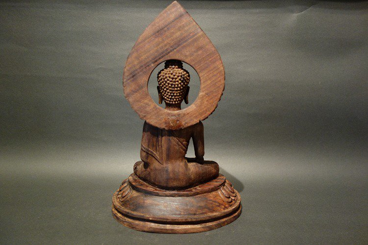 【仏像】釈迦如来 木彫り仏像25cm【送料無料】