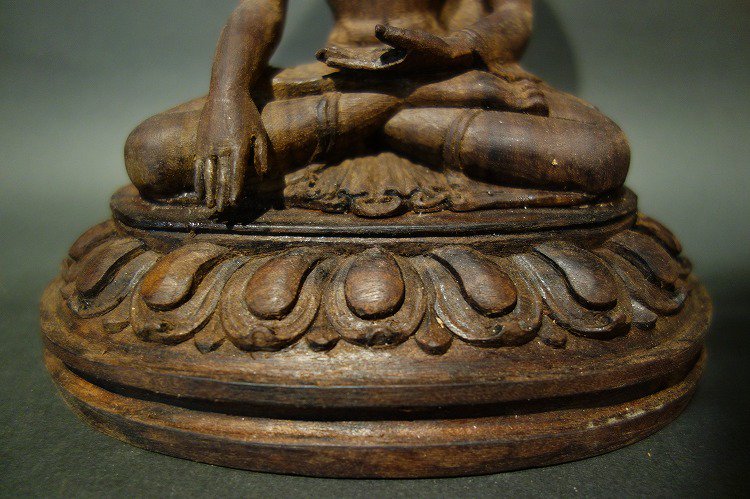 【仏像】釈迦如来 木彫り仏像25cm【送料無料】