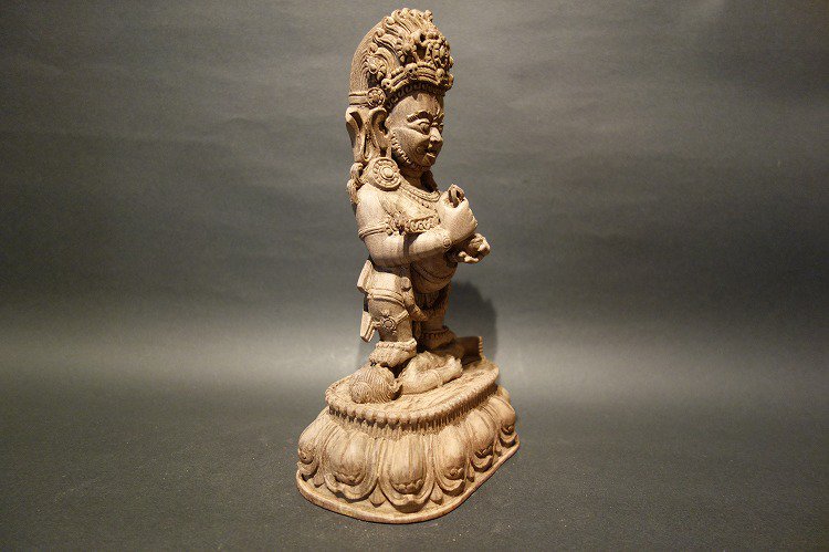 【仏像】大黒天（マハーカーラ）  木彫り仏像 22cm【送料無料】