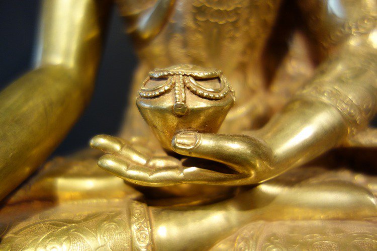 【仏像】釈迦如来 彫金仕上げ 40cm【送料無料】