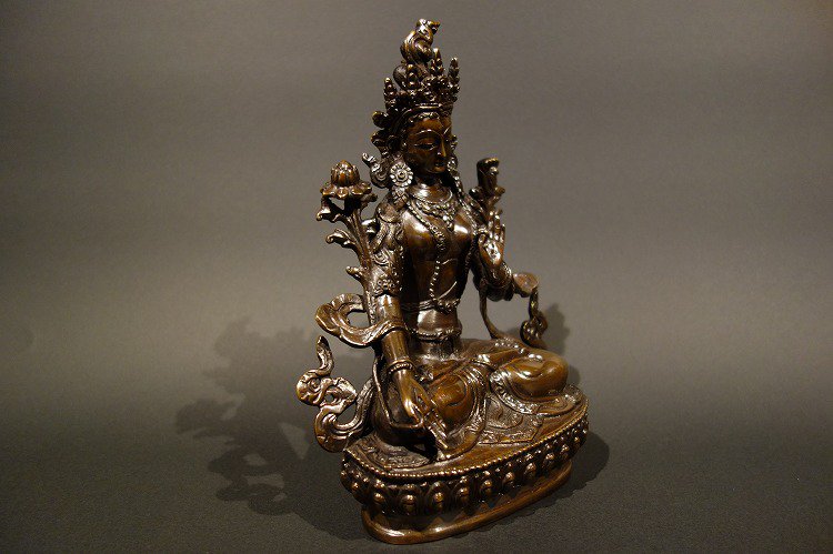 【仏像】白多羅菩薩 （ホワイトターラ） 銅製 22cm【送料無料】