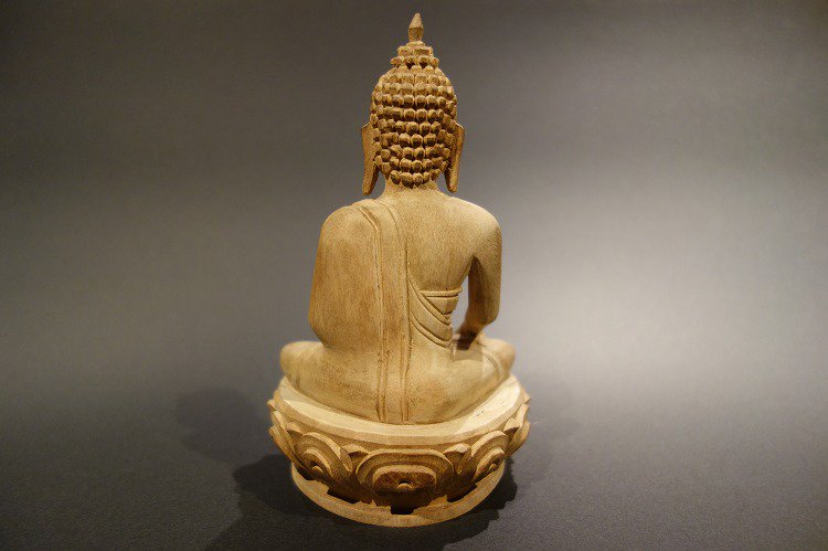 【仏像】釈迦如来 木彫り仏像 15cm【送料無料】