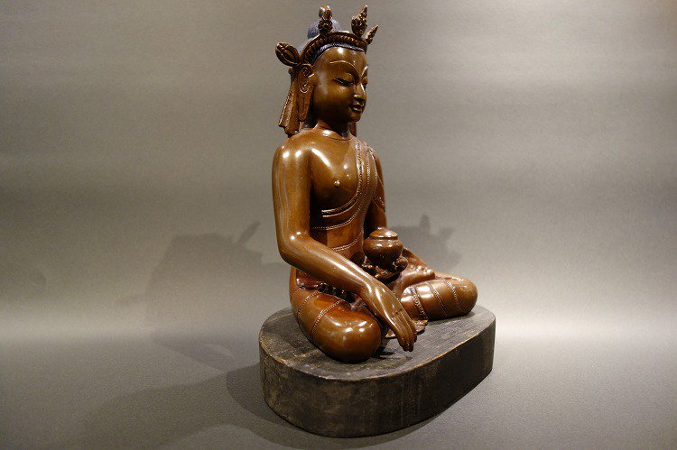 【仏像】宝冠釈迦如来 銅製 仏像 24.5cm【送料無料】