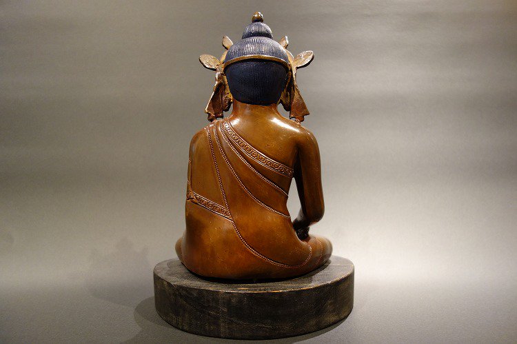 【仏像】宝冠釈迦如来 銅製 仏像 24.5cm【送料無料】