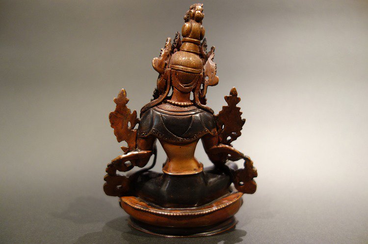 【仏像】緑多羅菩薩 （グリーンターラ） 銅製13.5cm【送料無料】