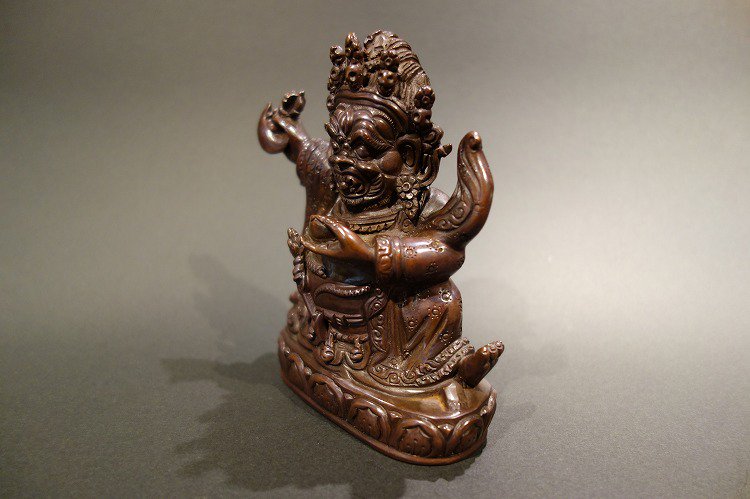 【仏像】大黒天（マハーカーラ） 銅製 彫金仕上げ12cm【送料無料】