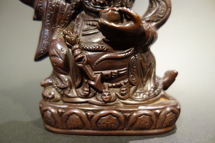 【仏像】大黒天（マハーカーラ） 銅製 彫金仕上げ12cm【送料無料】