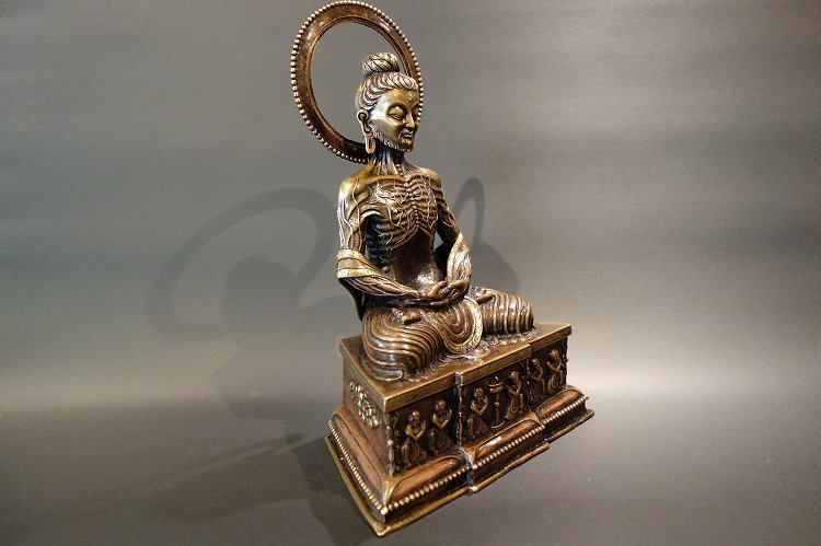 【仏像】釈迦如来苦行像 銅製 31cm 【送料無料】