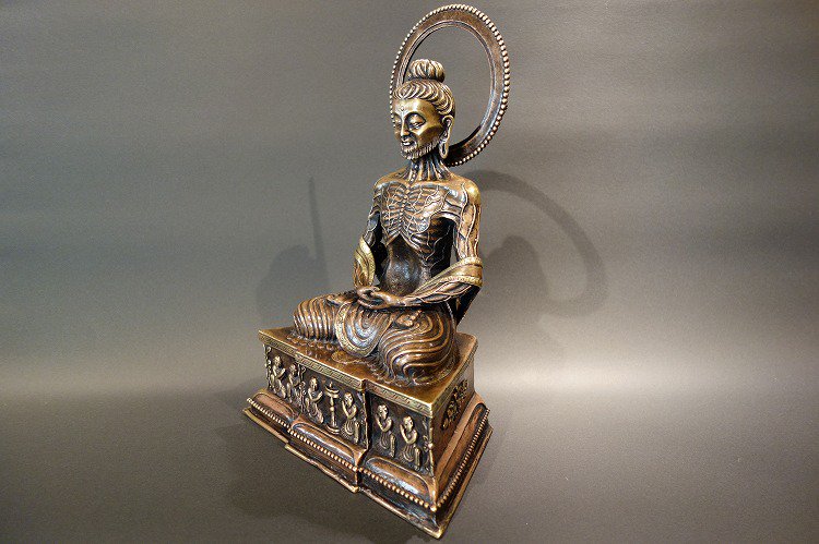 【仏像】釈迦如来苦行像 銅製 31cm 【送料無料】
