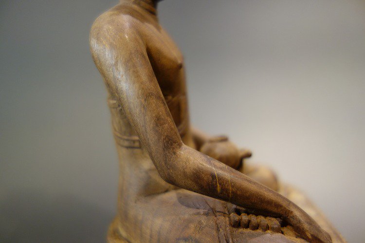 【仏像】釈迦如来 木彫り仏像17cm【送料無料】