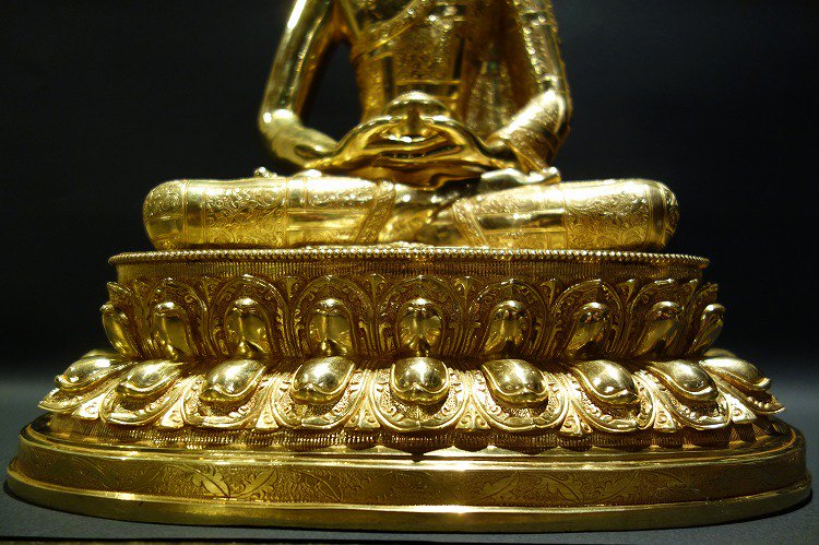 【仏像】阿弥陀如来（アミターバ・アミターユス） 鍍金 彫金仕上げ 45cm【送料無料】