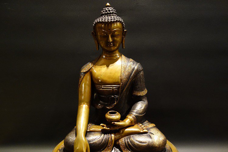 【仏像】釈迦如来 銅製 48cm【送料無料】