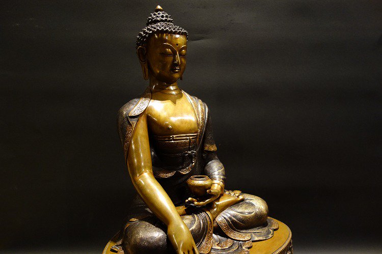 【仏像】釈迦如来 銅製 48cm【送料無料】