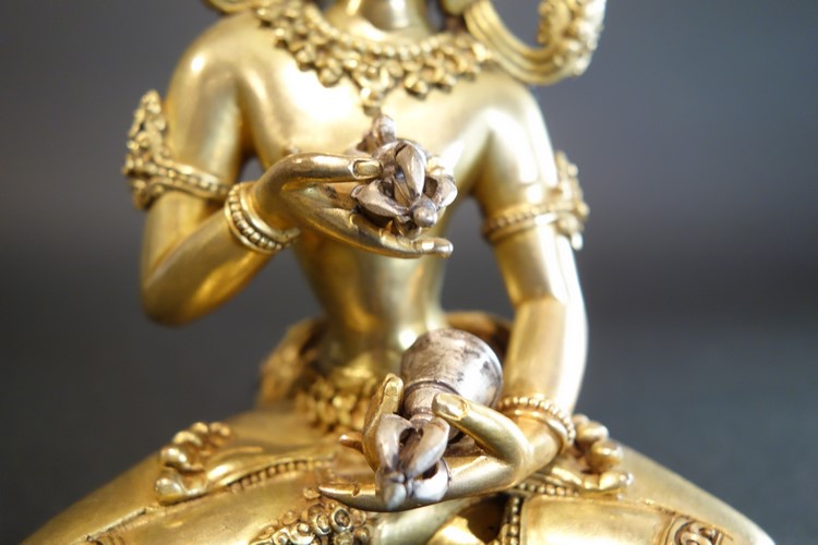 【仏像】金剛薩た（ヴァジュラサットヴァ） 法具銀（シルバー）製 14cm【送料無料】