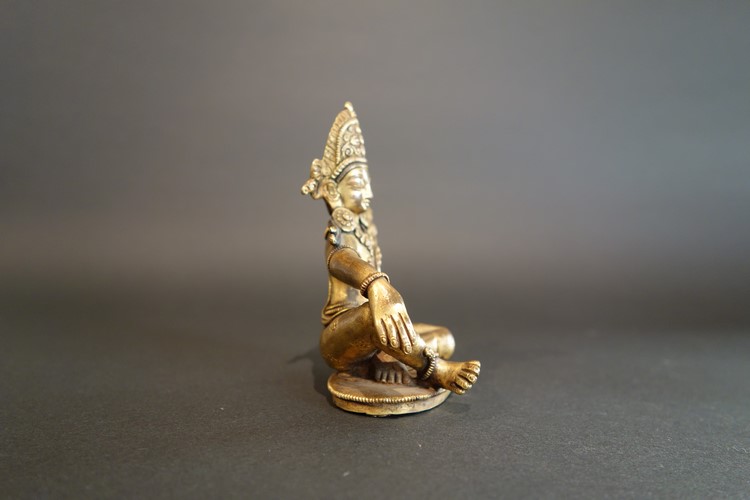【仏像】帝釈天  鍍金彫金仕上げ 小さな仏像 9cm【送料無料】