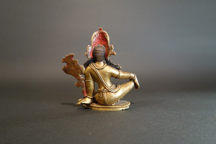 【仏像】帝釈天  鍍金彫金仕上げ 小さな仏像 9cm【送料無料】