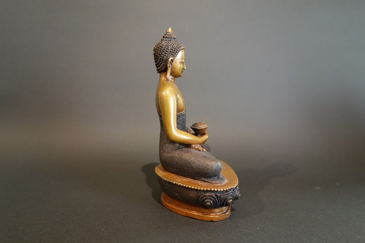 【仏像】阿弥陀如来（アミターバ・アミターユス） 彫金仕上げ 14.5cm【送料無料】